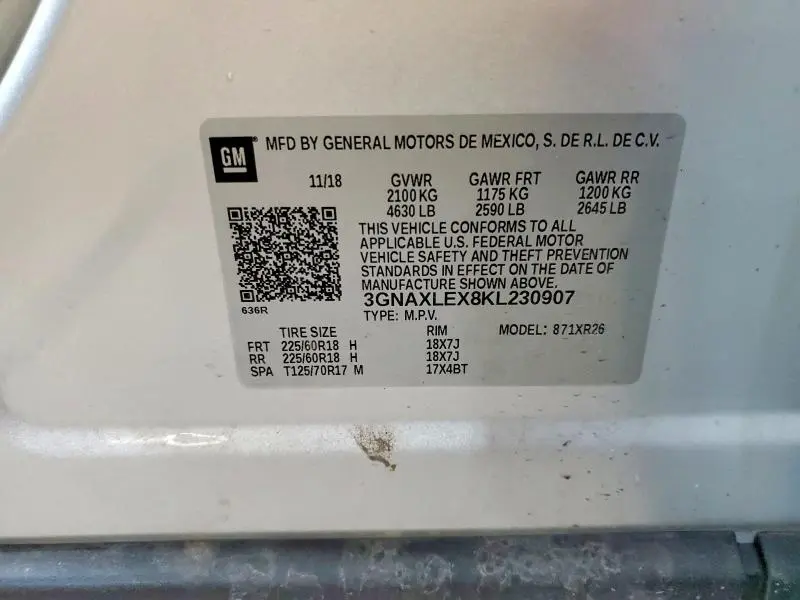 2019 CHEVROLET EQUINOX LT  