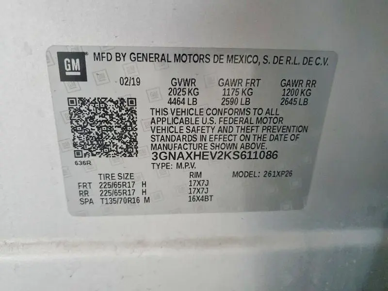 2019 CHEVROLET EQUINOX LS  