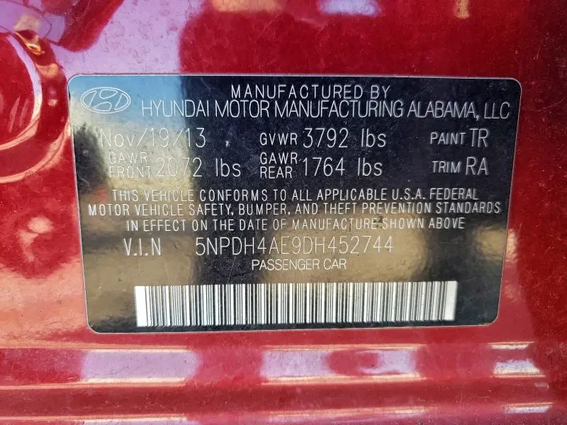 2013 HYUNDAI ELANTRA GLS  