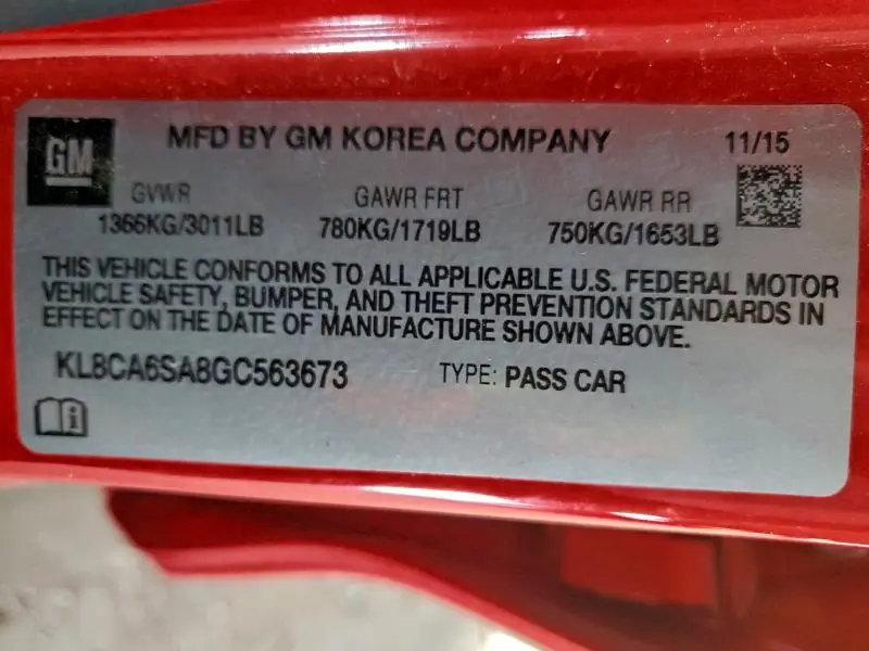 2016 CHEVROLET SPARK LS  