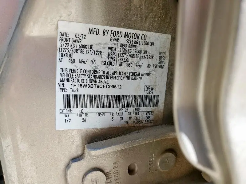 2012 FORD F350 SUPER DUTY  