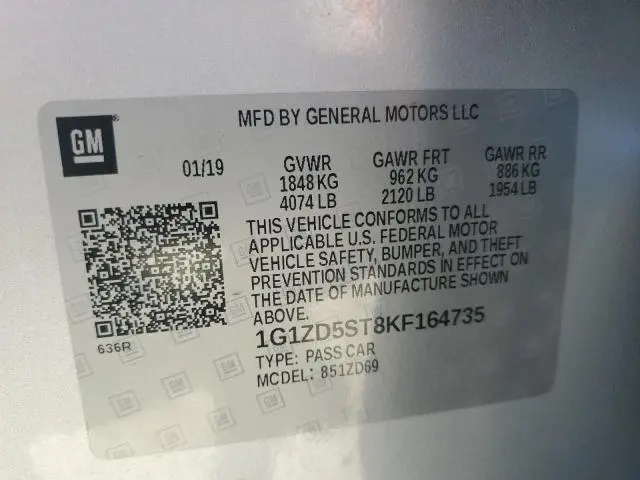 2019 CHEVROLET MALIBU LT  
