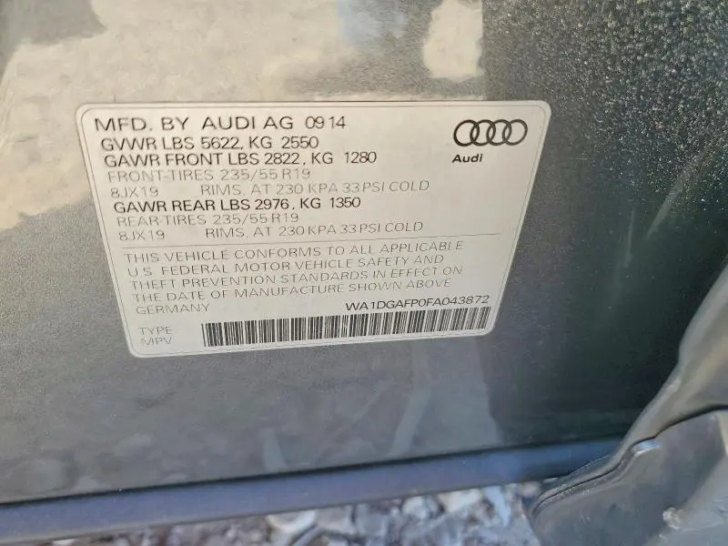 2015 AUDI Q5 PREMIUM PLUS  