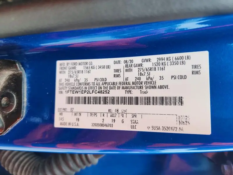 2020 FORD F150 SUPERCREW  