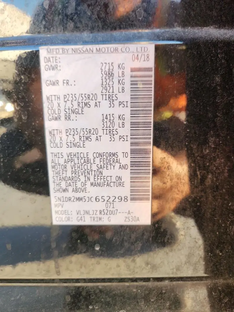 2018 NISSAN PATHFINDER S  