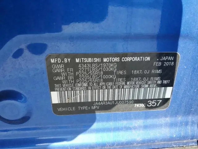 2018 MITSUBISHI OUTLANDER SPORT ES  