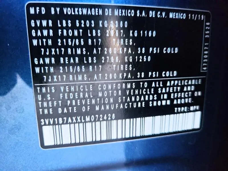2020 VOLKSWAGEN TIGUAN   
