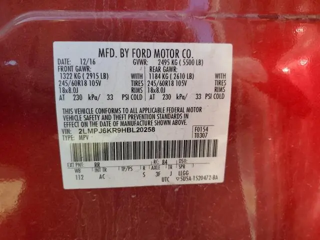 2017 LINCOLN MKX SELECT