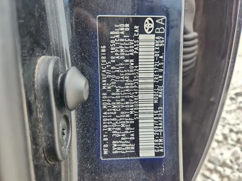 2015 TOYOTA COROLLA L  