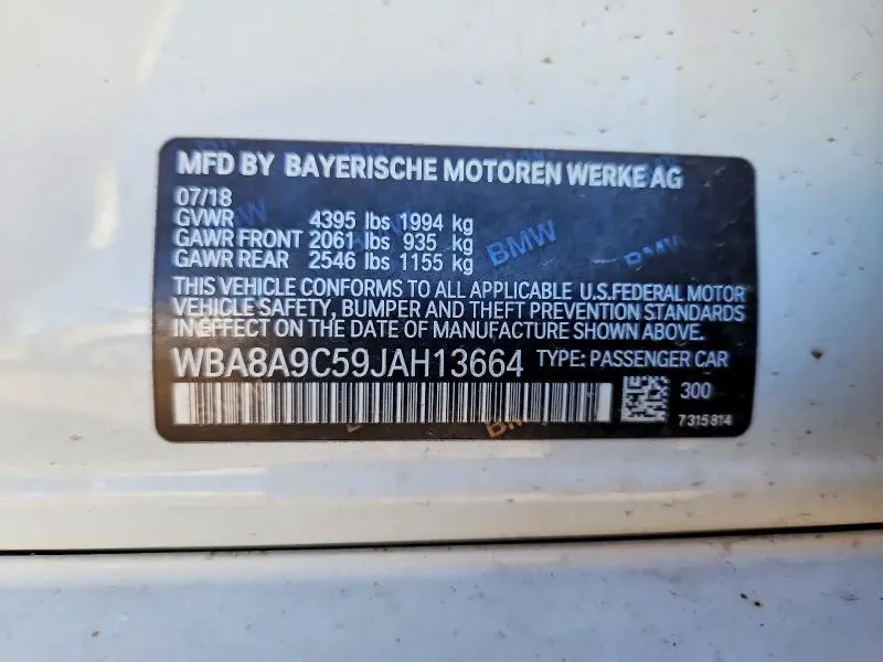 2018 BMW 320 I  