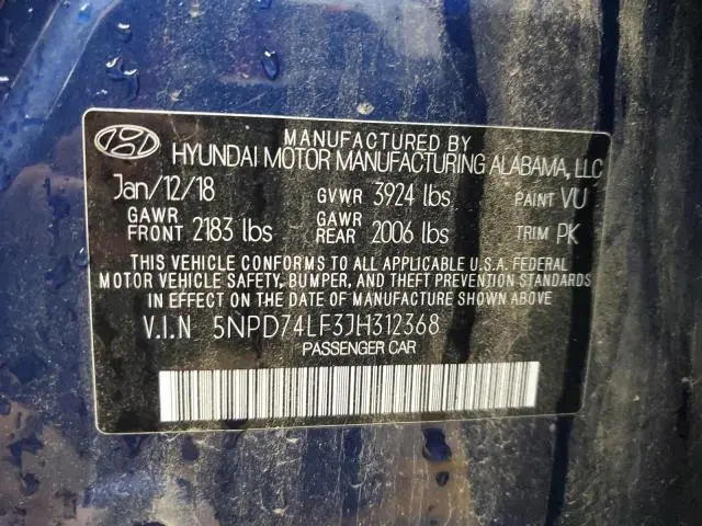 2018 HYUNDAI ELANTRA SE  