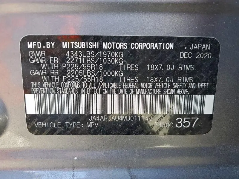 2021 MITSUBISHI OUTLANDER SPORT ES  