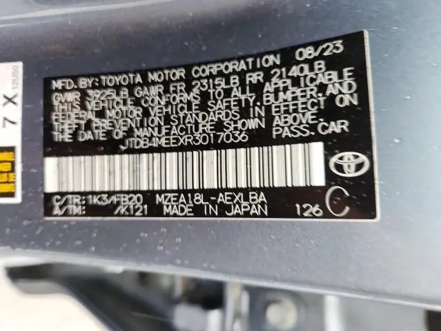 2024 TOYOTA COROLLA LE  