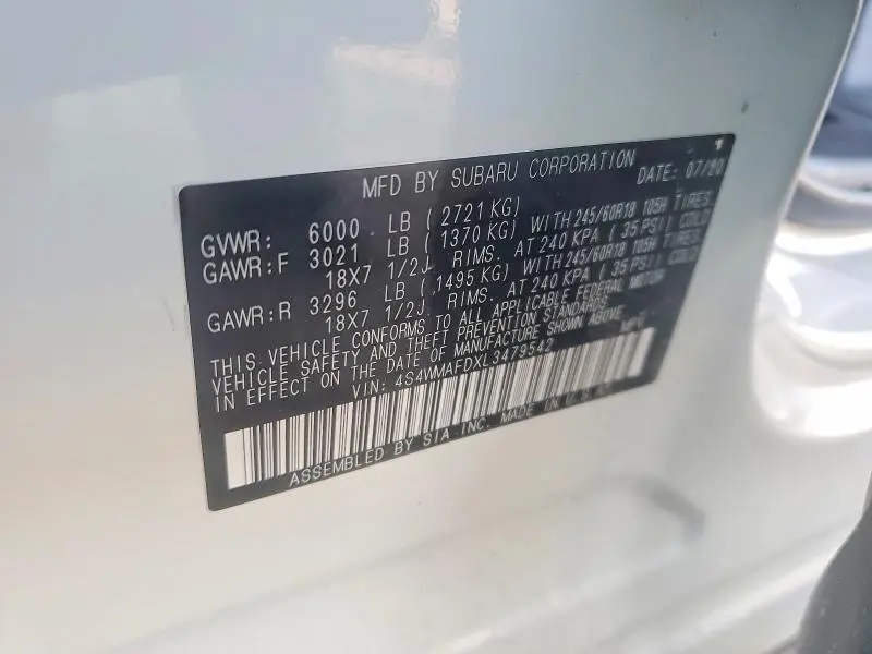 2020 SUBARU ASCENT PREMIUM  