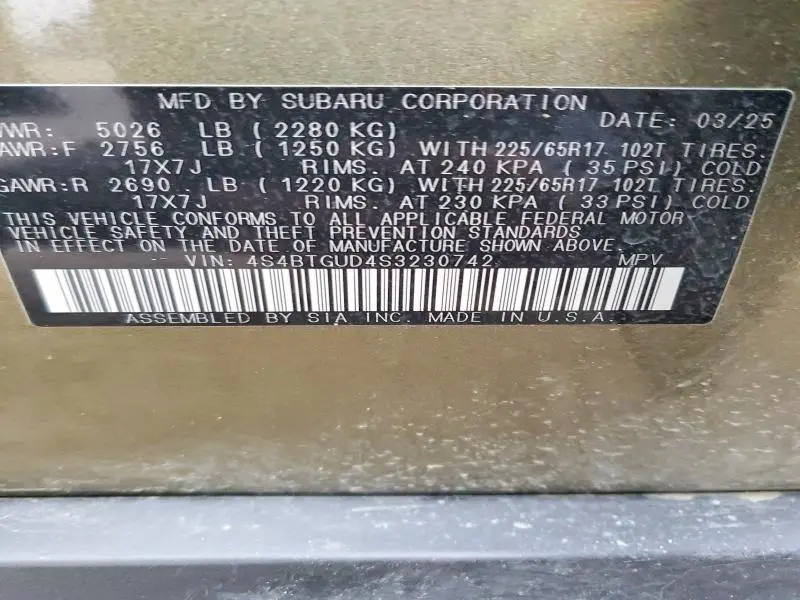 2025 SUBARU OUTBACK WILDERNESS  