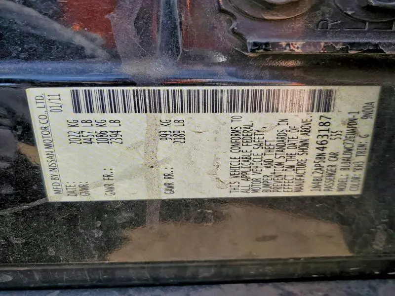 2011 NISSAN ALTIMA SR  