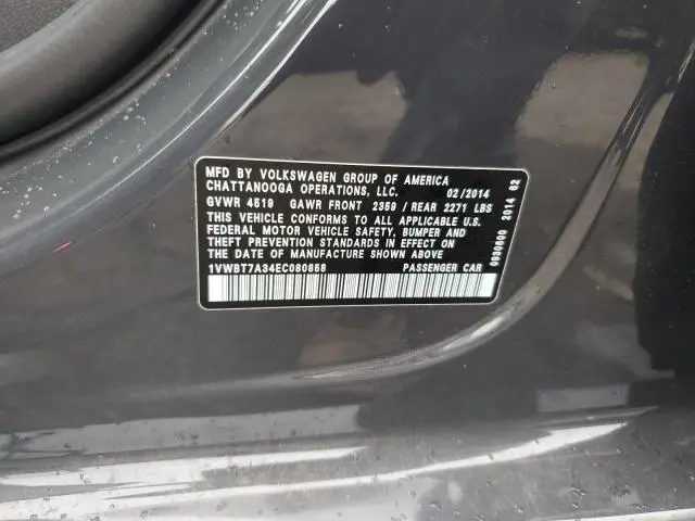 2014 VOLKSWAGEN PASSAT SE