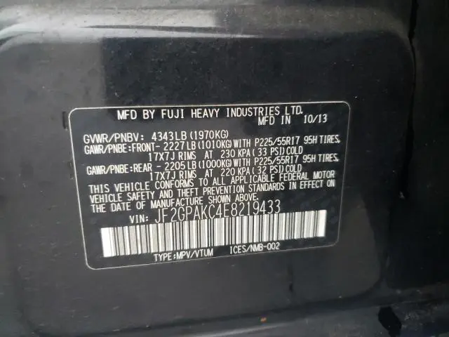 2014 SUBARU XV CROSSTREK 2.0 LIMITED  