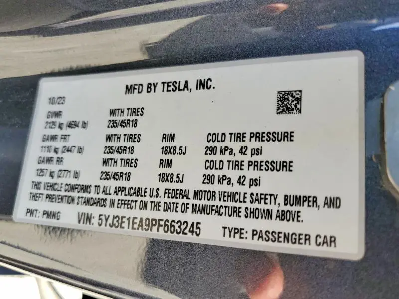 2023 TESLA MODEL 3   