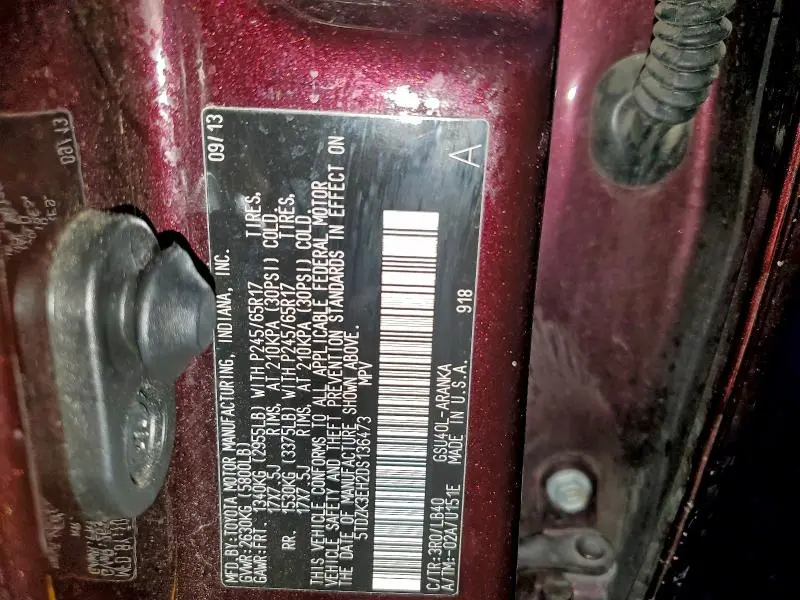 2013 TOYOTA HIGHLANDER BASE  