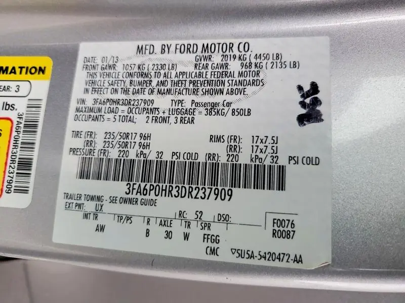 2013 FORD FUSION SE  