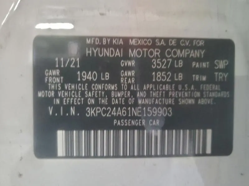 2022 HYUNDAI ACCENT SE  