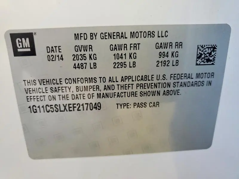 2014 CHEVROLET MALIBU 1LT  