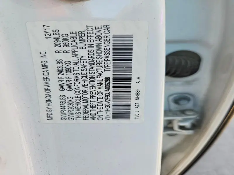 2018 HONDA ACCORD TOURING  
