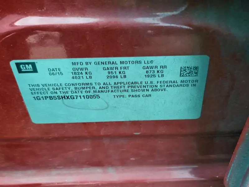 2016 CHEVROLET CRUZE LIMITED LS  