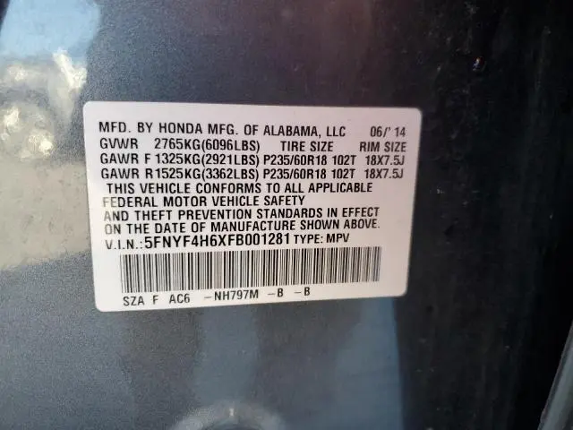 2015 HONDA PILOT EXL