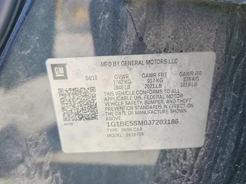 2018 CHEVROLET CRUZE LT  