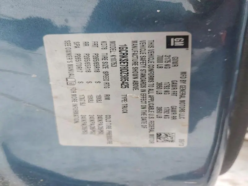 2013 CHEVROLET SILVERADO K1500 LT  