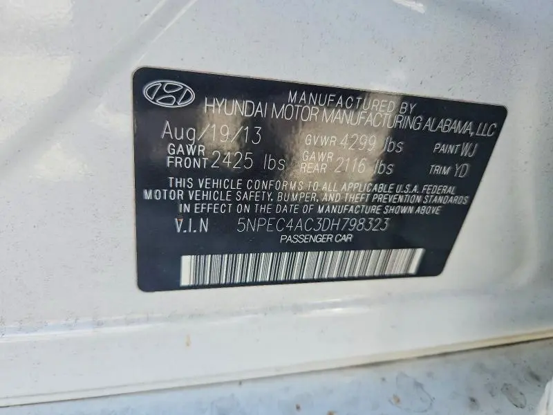 2013 HYUNDAI SONATA LIMITED  
