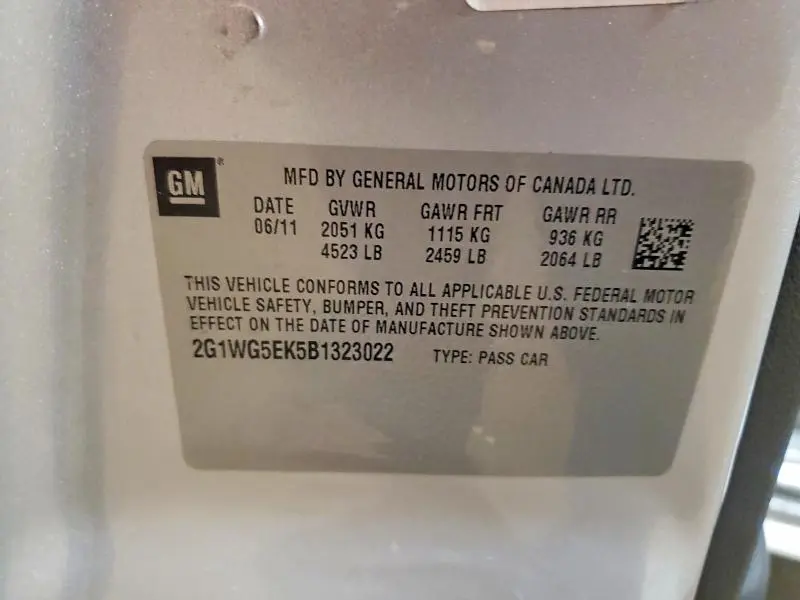 2011 CHEVROLET IMPALA LT  