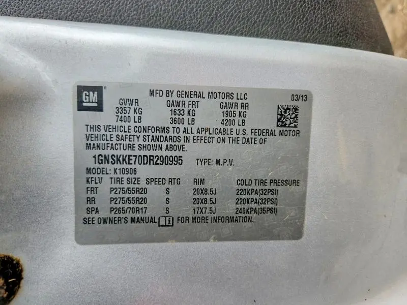 2013 CHEVROLET SUBURBAN K1500 LTZ  