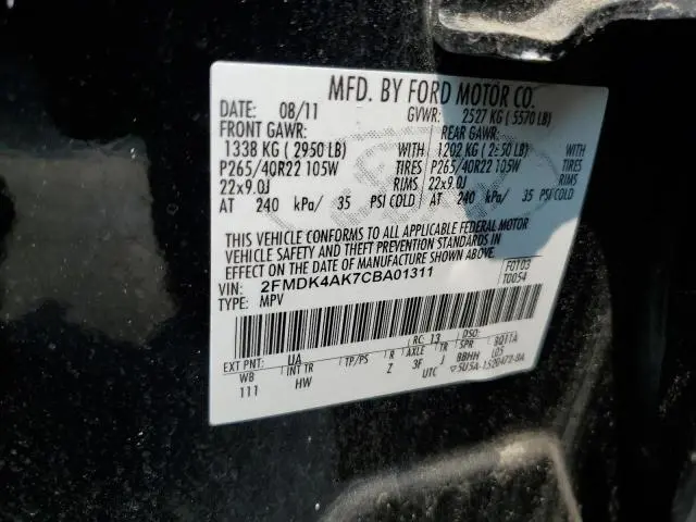 2012 FORD EDGE SPORT  