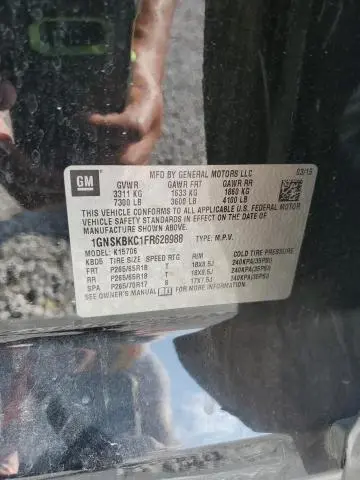 2015 CHEVROLET TAHOE K1500 LT  