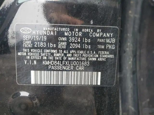 2020 HYUNDAI ELANTRA SEL  