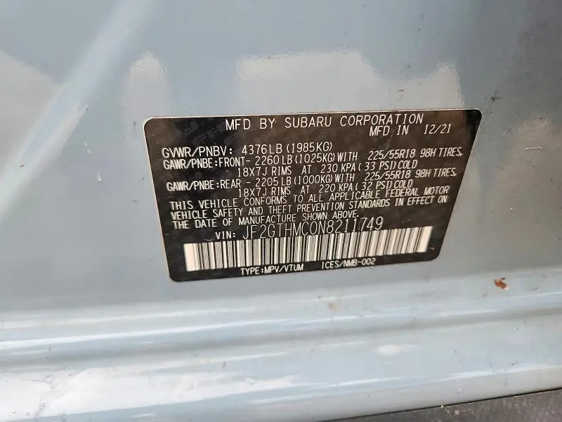 2022 SUBARU CROSSTREK LIMITED  