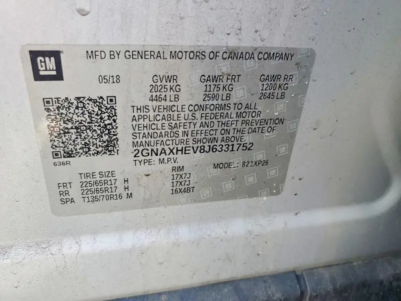 2018 CHEVROLET EQUINOX LS  