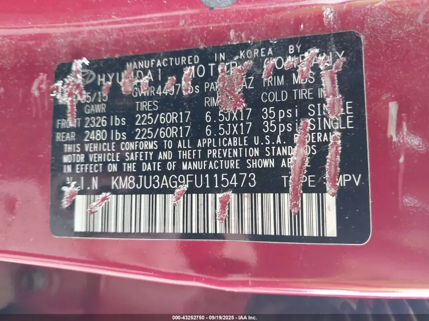 2015 HYUNDAI TUCSON SE