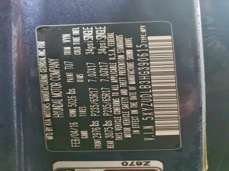 2017 HYUNDAI SANTA FE SPORT   