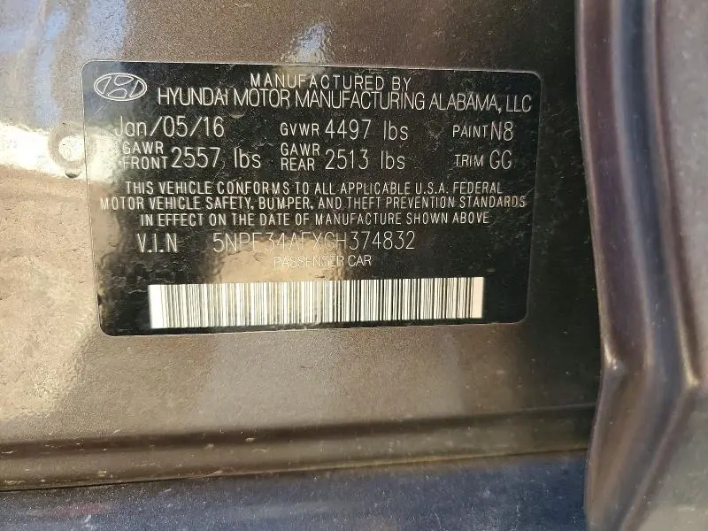 2016 HYUNDAI SONATA SPORT  