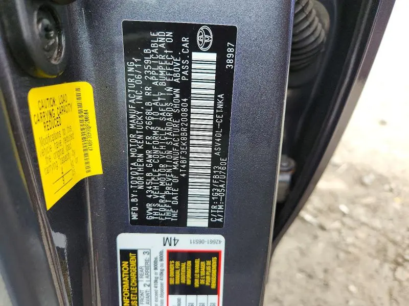 2011 TOYOTA CAMRY LE  