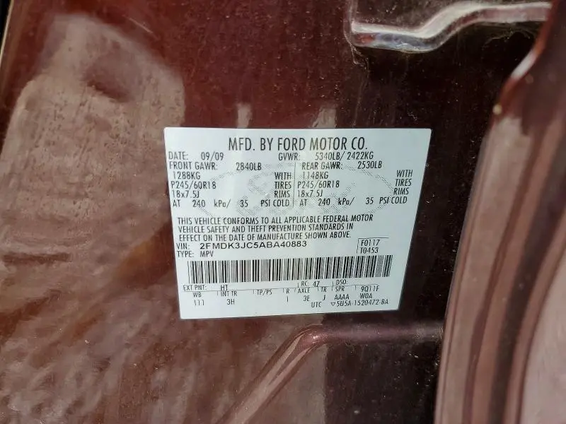 2010 FORD EDGE SEL  