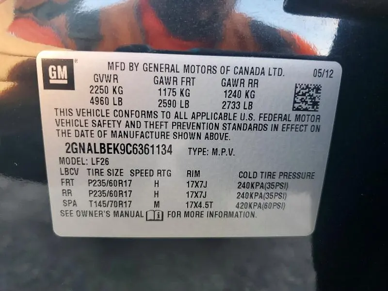 2012 CHEVROLET EQUINOX LS  