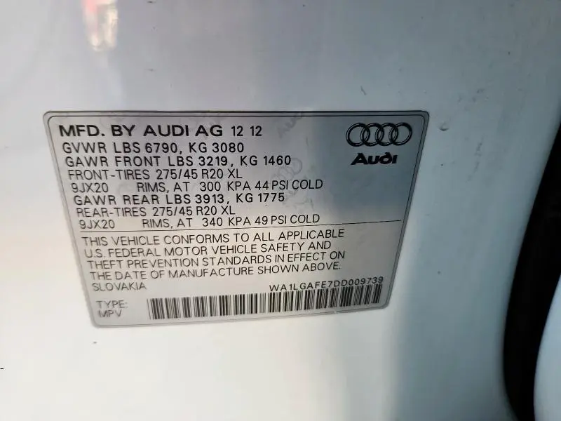 2013 AUDI Q7 PREMIUM PLUS  