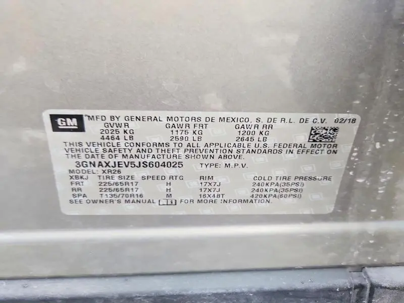 2018 CHEVROLET EQUINOX LT  