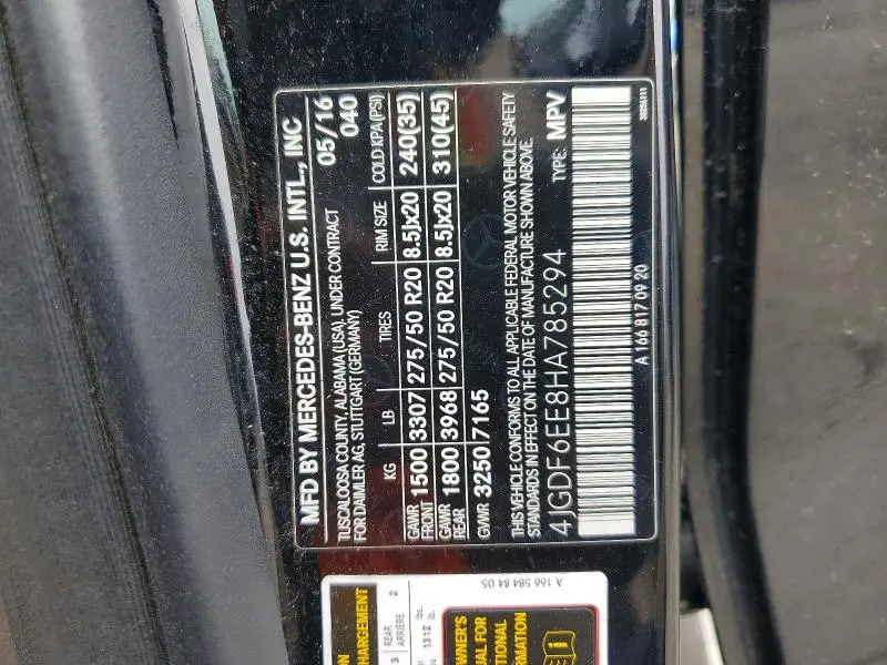 2017 MERCEDES-BENZ GLS 450 4MATIC  