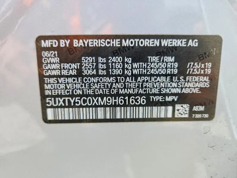 2021 BMW X3 XDRIVE30I  